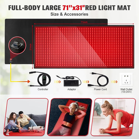 Full Body Red Light Therapy Mat — Built for Recovery, Designed for Longevity